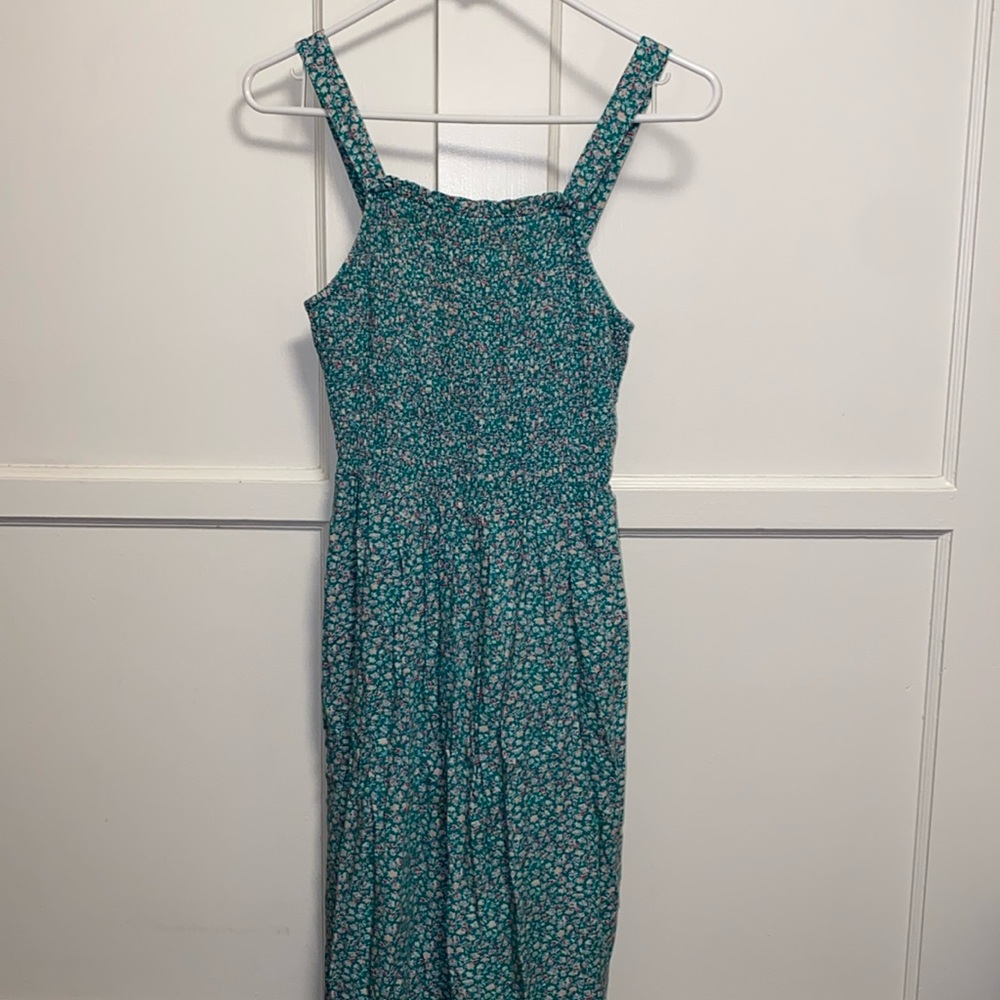 Universal Thread Small Green Floral Print Smocked Tank Maxi Dress